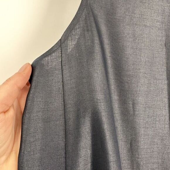 NWT DKNY Women Sleeveless Crew Neck Handkerchief Hem Shift MIDI Dress Blue Small - Picture 6 of 11